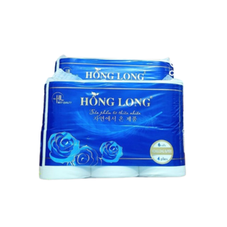 Lốc 6 Cuộn Giấy vệ sinh Hồng Long HA39 4 Lớp, Màu xanh