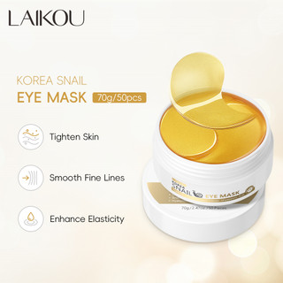  LAIKOU Mặt nạ mắt ốc sên vàng loại bỏ nếp nhăn quầng thâm chống lão hóa 50 miếng