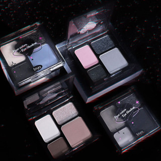 Biya Biya Hệ Thống Lạnh Cao Bốn Màu Phấn Mắt Matte Pearl Fine Flash Châu Âu Và Mỹ Punk Smoky Trang Điểm Dark Goddess Eyeshadow