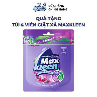 Túi 4 viên giặt xả maxkleen hương nước hoa huyền diệu