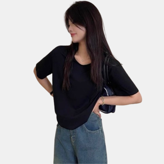 Áo thun baby tee KIMEE Choice MA201 ôm body cổ trễ vải cotton 4 chiều mùa hè