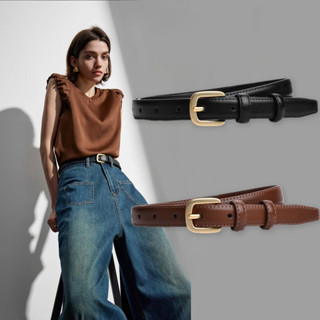 Thắt Lưng Da Nữ Hợp Kim Khóa Pin Dây Đeo Mỏng Phong Cách Hàn Quốc Phụ Kiện Thời Trang Cho Quần Denim