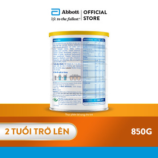 [Tặng áo choàng chống nắng] Sữa bột Abbott Grow 2+ 850g