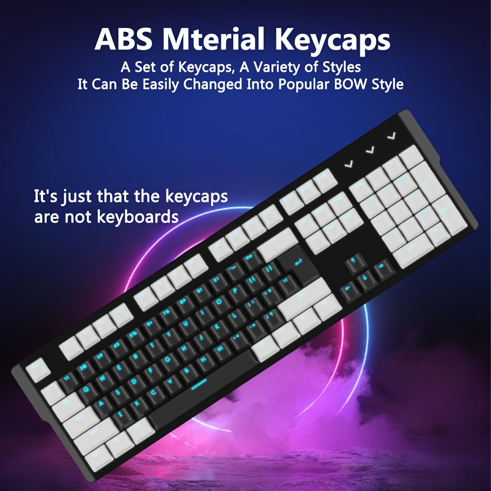 Bộ Keycap Tối Giản - Keycap ABS 2 màu tùy chỉnh, 104 phím Đen Trắng/Đen Đỏ, OEM Profile, Cherry/Gate