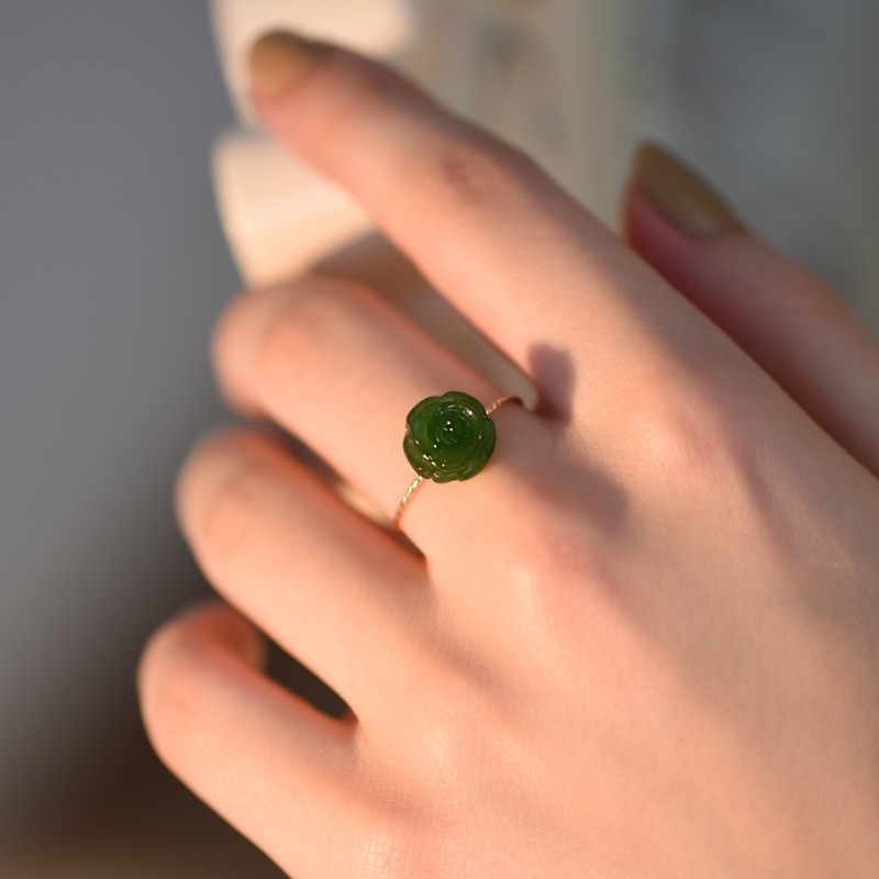 1 Chiếc Nhẫn Nữ Cao Cấp Phong Cách Mới Hoa Hồng Jasper Ánh Sáng Sang Trọng Sang Trọng Sang Trọng Quà Tặng Cá Tính Cao Cấp