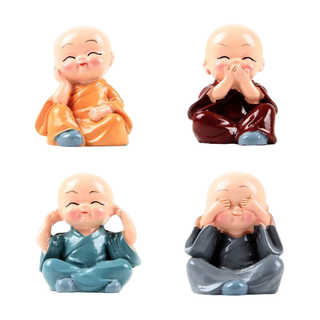 Combo 2 Bộ Tượng Choice LS1-0144-25 Tượng Chú Tiểu Hòa Thượng Tứ Không Mini đồ decor