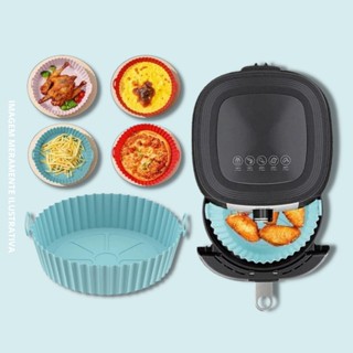 1 Miếng Lót Nồi Chiên Không Khí Silicon Có Thể Tái Sử Dụng - Nồi Tròn, Khay Nướng Bánh, Phụ Kiện Lò Nướng - Chống Dính, Dễ Làm Sạch, Tiện Ích & Phụ Kiện Nhà Bếp