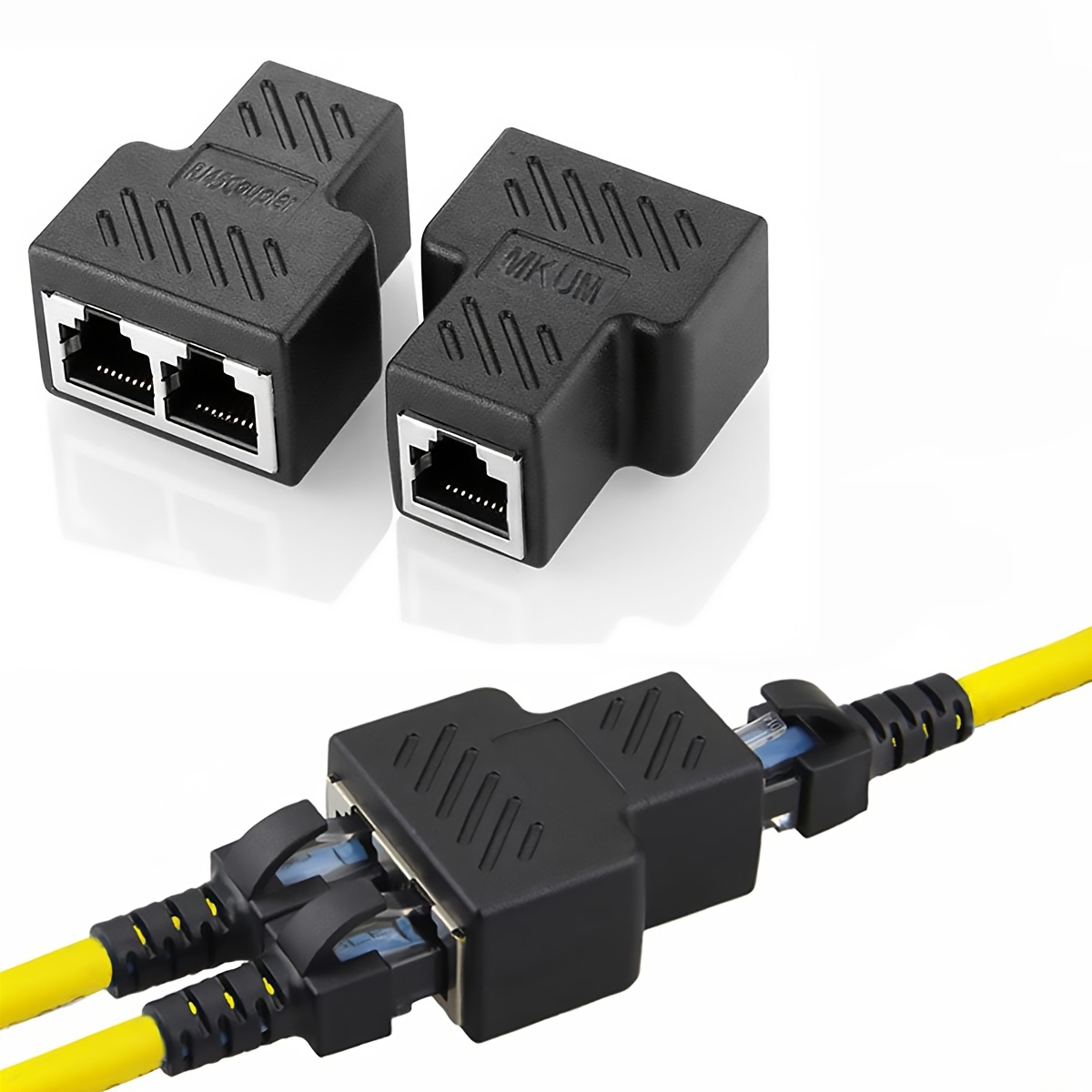 Bộ chia Ethernet RJ45 1-to-2 Bộ chuyển đổi RJ45 chất lượng cao Thích hợp cho phần mở rộng mạng gia đ