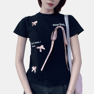 Áo baby tee brandy coquette Choice KIMEE_MA251 phối nơ siêu xinh vải thun cotton siêu mát