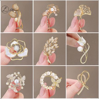Ginkgo Lá Bướm Hoa Tulip Đa Dạng Tùy Chọn Trâm Cài Nữ Cao Cấp Ngọc Trai Pin Cố Định Quần Áo Phù Hợp Với Phụ Kiện