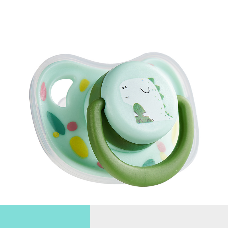 Núm ti giả silicone cấp thực phẩm hình hoạt hình, 1 cái, cho bé trai và bé gái từ 6-12 tháng, không 