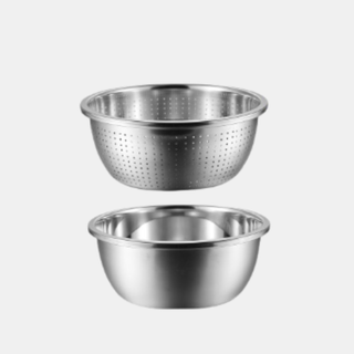 Bộ thau rổ inox 304 super chef sc_bb6122 22cm , sáng bóng bền bỉ