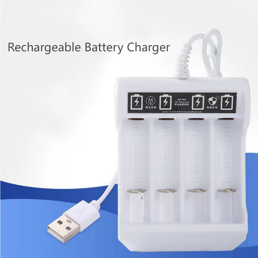 Cổng USB sạc pin AA / AAA 4 khe cắm cho pin Niken-cadmium