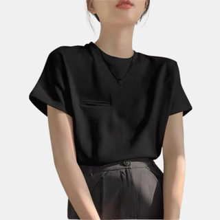 Áo baby tee thun nữ phối túi ôm body Choice KIMEE_MA182 màu trơn basic dễ phối đồ cho mùa hè