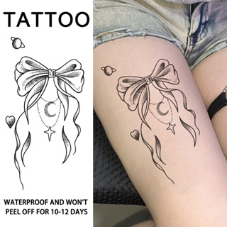 Nơ Mặt Trăng, Nhãn Dán Hình Xăm 1-2 Tuần Chống Thấm Nước Lâu Dài, Nhãn Dán Hình Xăm Tạm Thời Màu Hình Xăm, Thích Hợp Cho Chân Nữ Hình Xăm Giả