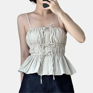 Áo linen 2 dây nhún Choice KIMEE_MA255 mùa hè siêu mát vải linen tưng cao cấp