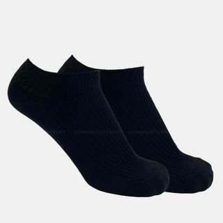 [Choice] Combo 5 Tất Nam Cổ Ngắn Unisex FIVE-TAY10-NGAN-DEN Màu Đen, Họa Tiết Gân Trơn