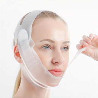 Mặt nạ băng mặt silicon V Dây đeo nâng cơ mặt Thắt lưng làm đẹp Có thể tái sử dụng và tiện lợi Thích hợp cho phụ nữ Giảm béo mặt Đôi cằm Giảm