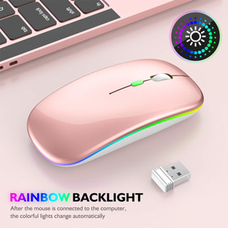 Chuột không dây có thể sạc lại Chuột di động mỏng chế độ kép có đèn LED USB 2.4GHz và Bluetooth 5.2 Chuột im lặng không dây cho máy tính xách tay Hệ thống Windows / Mac