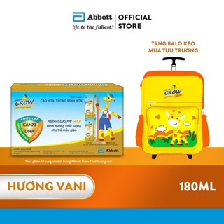 [Tặng balo kéo mùa tựu trường] Thùng 48 hộp Sữa nước Abbott Grow Gold Vanilla 180ml