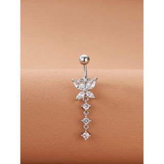 1 Thời Trang Sang Trọng Bướm Zircon Umbilical Nhẫn Nữ Cơ Thể Đục Lỗ Móng Tay rốn