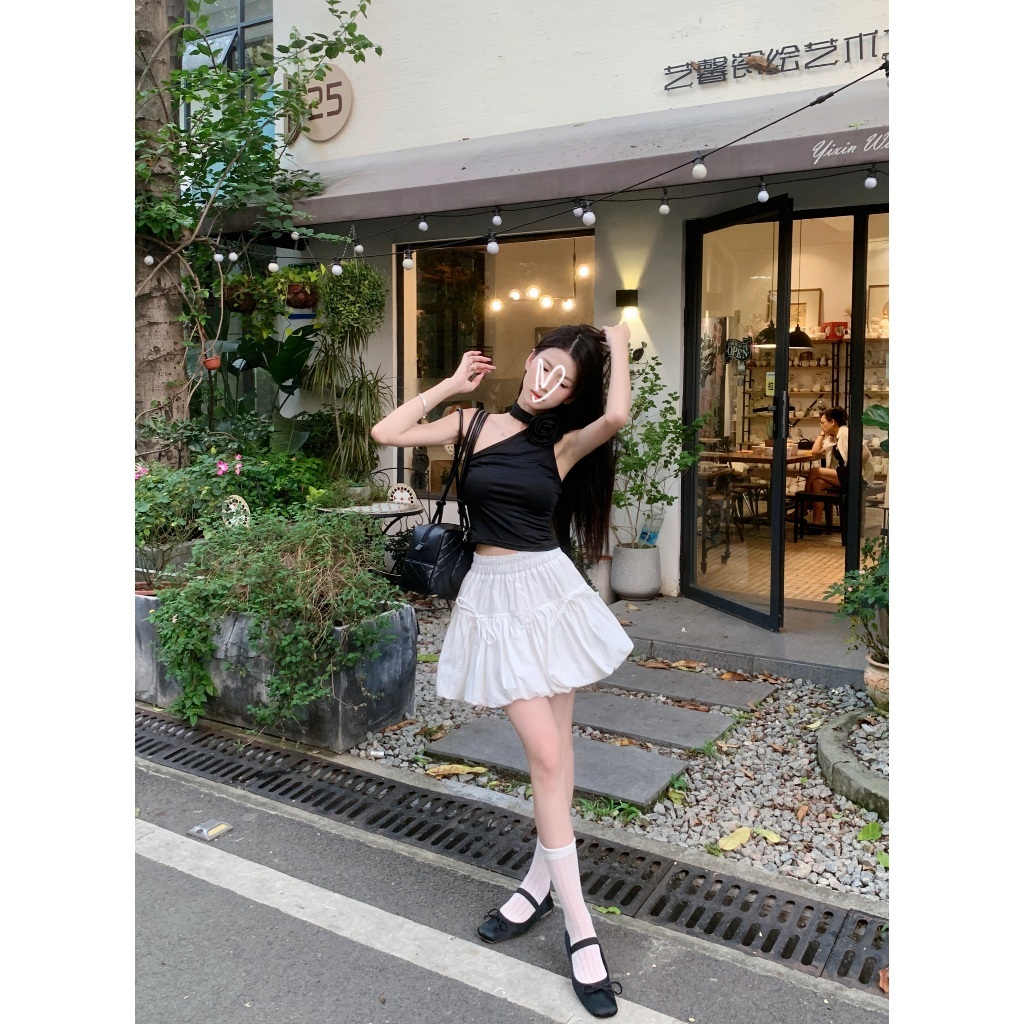 Chân Váy Choice Việt Nam NH35 Nơ Phồng 2 Lớp Chất Gió Mát Nhẹ Có Quần Trong