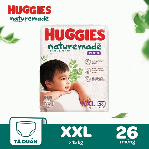 [Gift] Tã Quần Huggies Platinum Nature Made XXL26