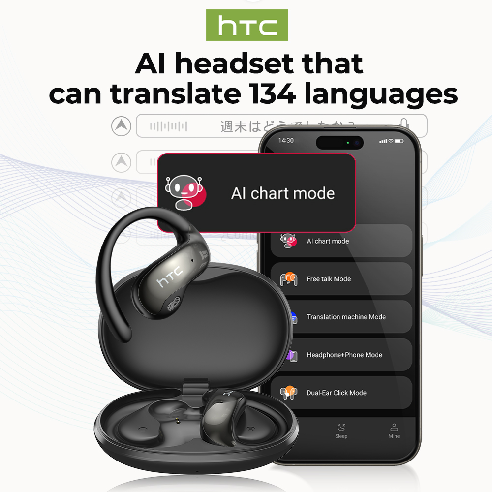 Tai nghe Bluetooth HTC NE19 AI Dịch 134 ngôn ngữ Tai nghe không dây âm thanh nổi HIFI có micrô | BigBuy360 - bigbuy360.vn