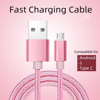 Cáp Nguồn Android Micro USB Type C Nylon Braid Sạc Nhanh Cáp Nguồn Dây Dữ Liệu Cho Mọi Điện Thoại