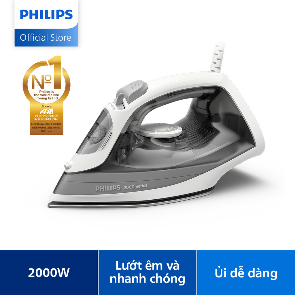 Bàn Ủi Hơi Nước Philips DST2020/80 | 2000W| mặt đế ceramic - Hàng Chính Hãng