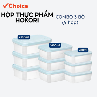 [Choice] Combo 9 Hộp Đựng Thực Phẩm Hokori Nhựa Dẻo Siêu Bền Việt Nhật LS1-0144-3053 Bảo Quản Đồ Ăn
