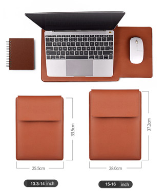 Túi đựng Laptop đa năng cho Macbook air M2 13,6 13 / 14 / 15 / 16 Inch Bao da PU có đế lót chuột
