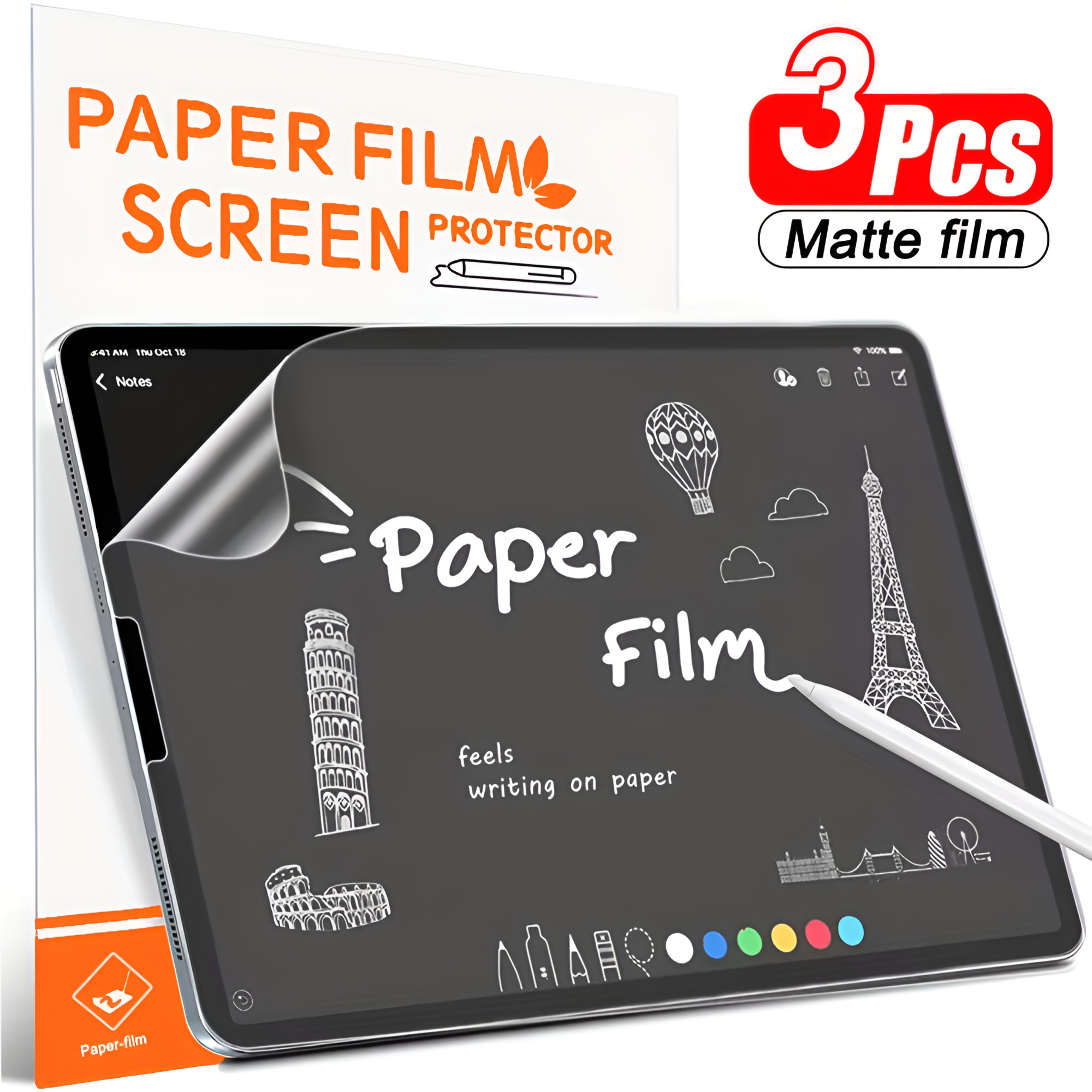 3 Miếng Dán Bảo Vệ Màn Hình Giống Giấy Mờ Cho iPad Anti-Glare Air / Pro 11 / 13 '' Mini 8.3 / 7.9 ''