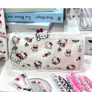 1 Túi Văn Phòng Phẩm Mèo KT Giá Trị Cao Nhiều Lớp Dung Tích Lớn Mờ Dễ Thương Hộp Đựng Bút Chì ins Văn Phòng Phẩm Túi Bảo Quản Hộp Đựng Bút Chì
