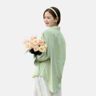 Áo sơ mi nữ Choice FA1-0506-7 tay dài form rộng tông màu pastel phong cách Hàn Quốc