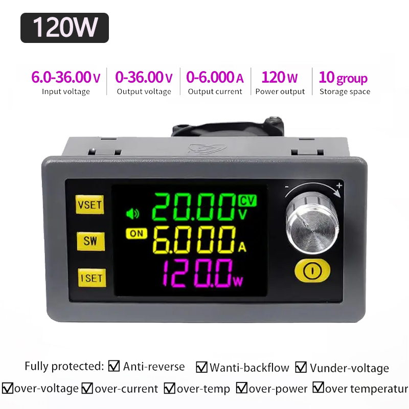 SK120 SK60 120W 6A DC Có Thể Điều Chỉnh Buck Boost Nguồn Điện Áp Không Đổi Dòng Điện Cho Mô Đun Sạc 