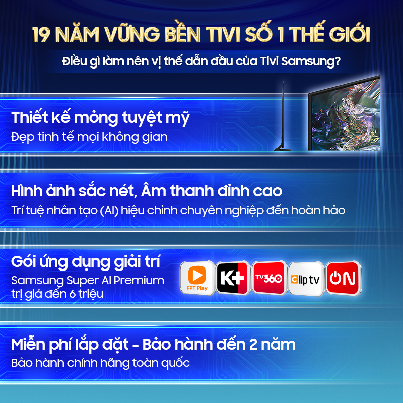 Smart Tivi Samsung UHD U8500FKXXV 2025 - Miễn phí lắp đặt | BigBuy360 - bigbuy360.vn