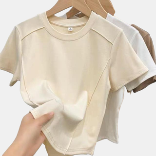 Áo thun Choice KIMEE_MA050 baby tee nữ viền trơn 100% Cotton tay ngắn mùa hè