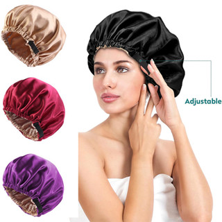 Satin Mũ Tóc Lụa Mũ Tóc Có Thể Điều Chỉnh Mũ Tóc Thích Hợp Cho Đi Ngủ Sử Dụng Nữ Tóc Xoăn Tự Nhiên Chăm Sóc Sắc Đẹp