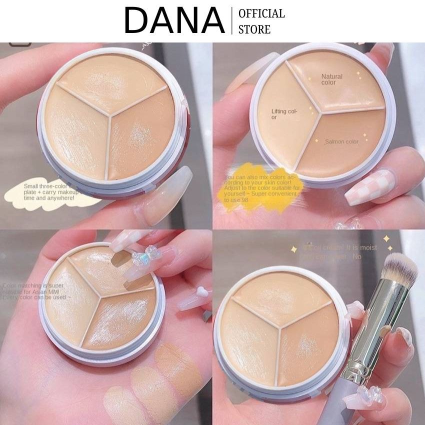 Che Khuyết Điểm Ba Màu Độ Phủ Cao Nhiều Màu Lâu Dài Nhẹ Che Khuyết Điểm Bìa Bảng Trang Điểm Mặt