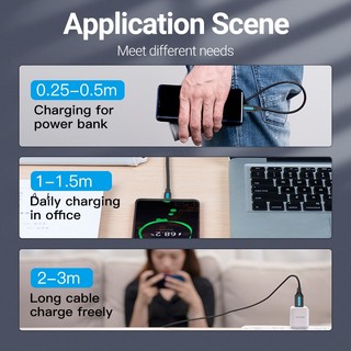 Cáp Micro USB Vention 3A Dây dữ liệu sạc nhanh cho Android