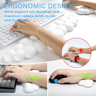 1 Cái 2 Bàn Phím Đám Mây Viết Còn Lại Miếng Lót PU Memory Dễ Thương Trắng Đen Tím Hồng Cam Cho Laptop