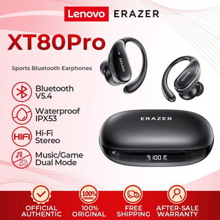 Tai nghe thể thao Lenovo Erazer XT80 PRO Bluetooth 5.4 Tai nghe không dây trong tai HiFi HD chống nước chất lượng âm thanh Tai nghe không dây khử tiếng ồn có micrô