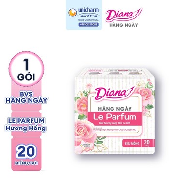 [MỚI RA MẮT] Băng vệ sinh Diana hằng ngày Le Parfum hương mộc hồng Anh Quốc quyến rũ 20 miếng
