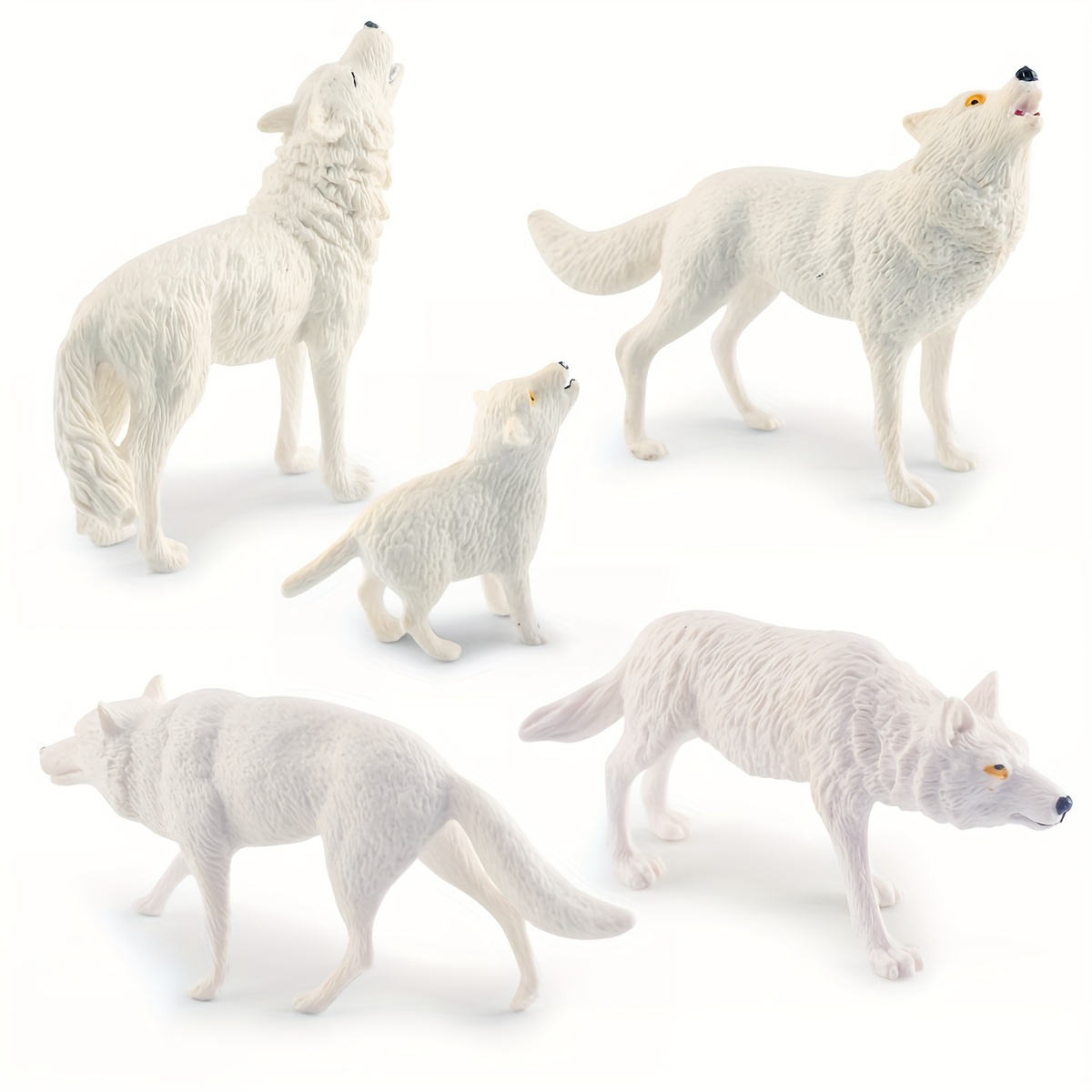 Arctic Wolf Toy Realistic Howling White Wolf Figurine Solid Model Pack dành cho trẻ em Bàn làm việc 