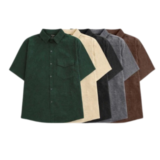 Áo sơ mi nam nữ Choice FA1-0866-9 tay ngắn chất nhung tăm kiểu dáng rộng