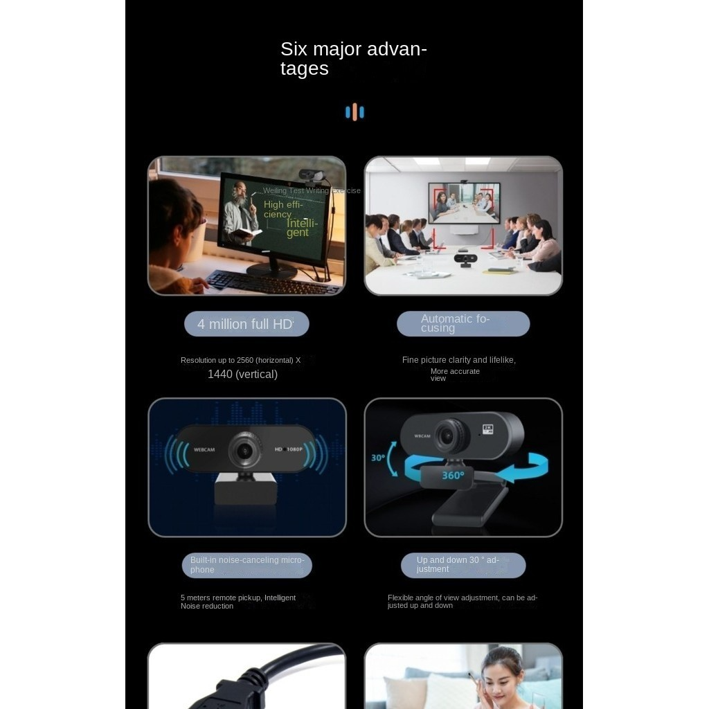 Máy Tính Webcam HD Cho PC 2K Min i Web Camera Có Micro USB 2.0 Web Cam Cho Máy Tính Mac Laptop Để Bàn | BigBuy360 - bigbuy360.vn