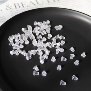  Mặt sau bông tai nhựa trong suốt nút silicone chống trượt và không gây dị ứng 