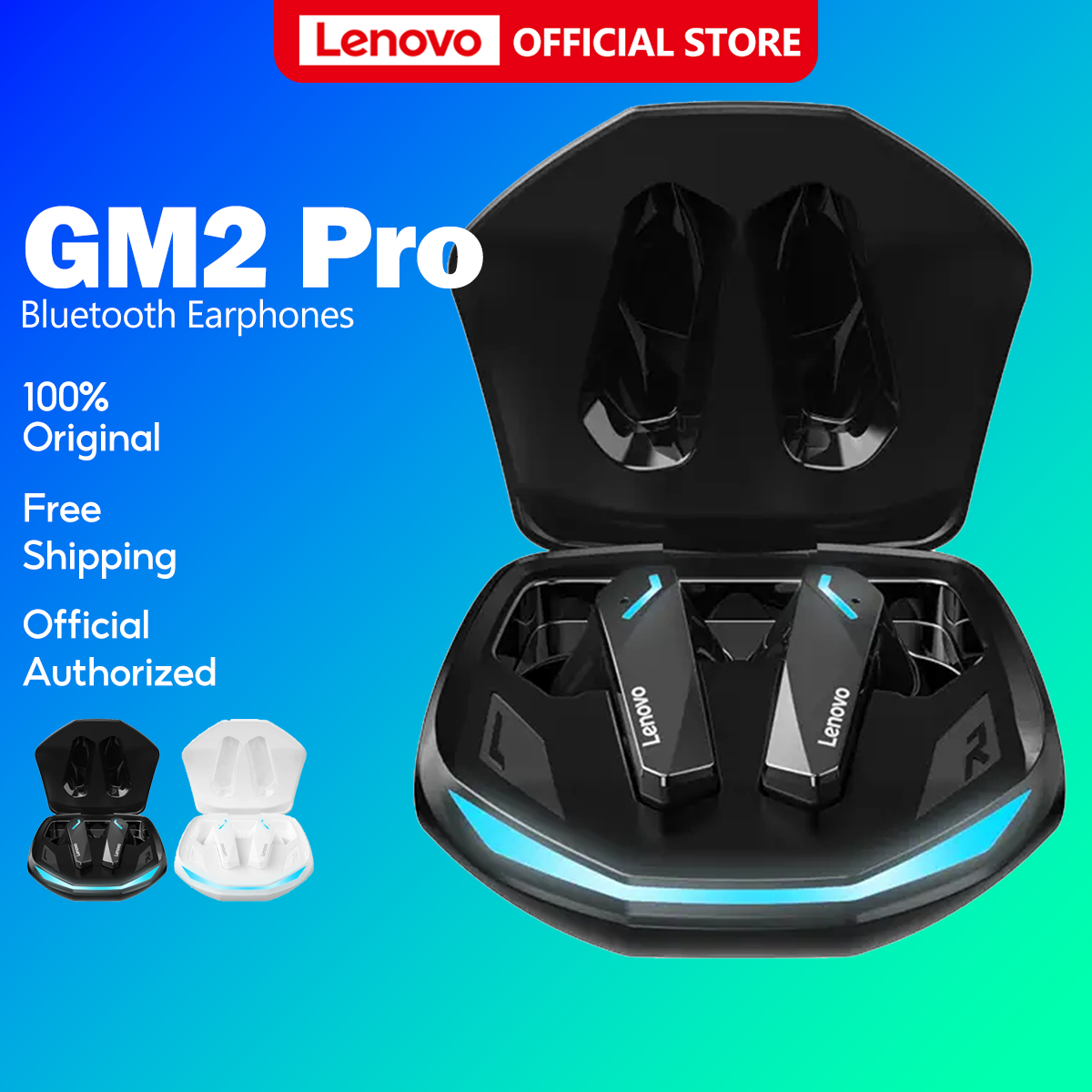 Lenovo GM2 PRO Tai nghe Gaming Màu Đen, Bluetooth, Độ Trễ Thấp, Âm Thanh HIFI, Loại Nhét Tai