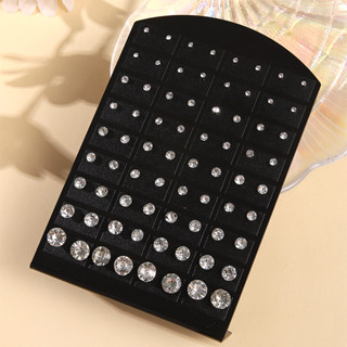 Bộ 36 Đôi Bông Tai Inox Kim Cương Trắng Cho Nữ Trang Sức Tối Giản Món Quà Dainty